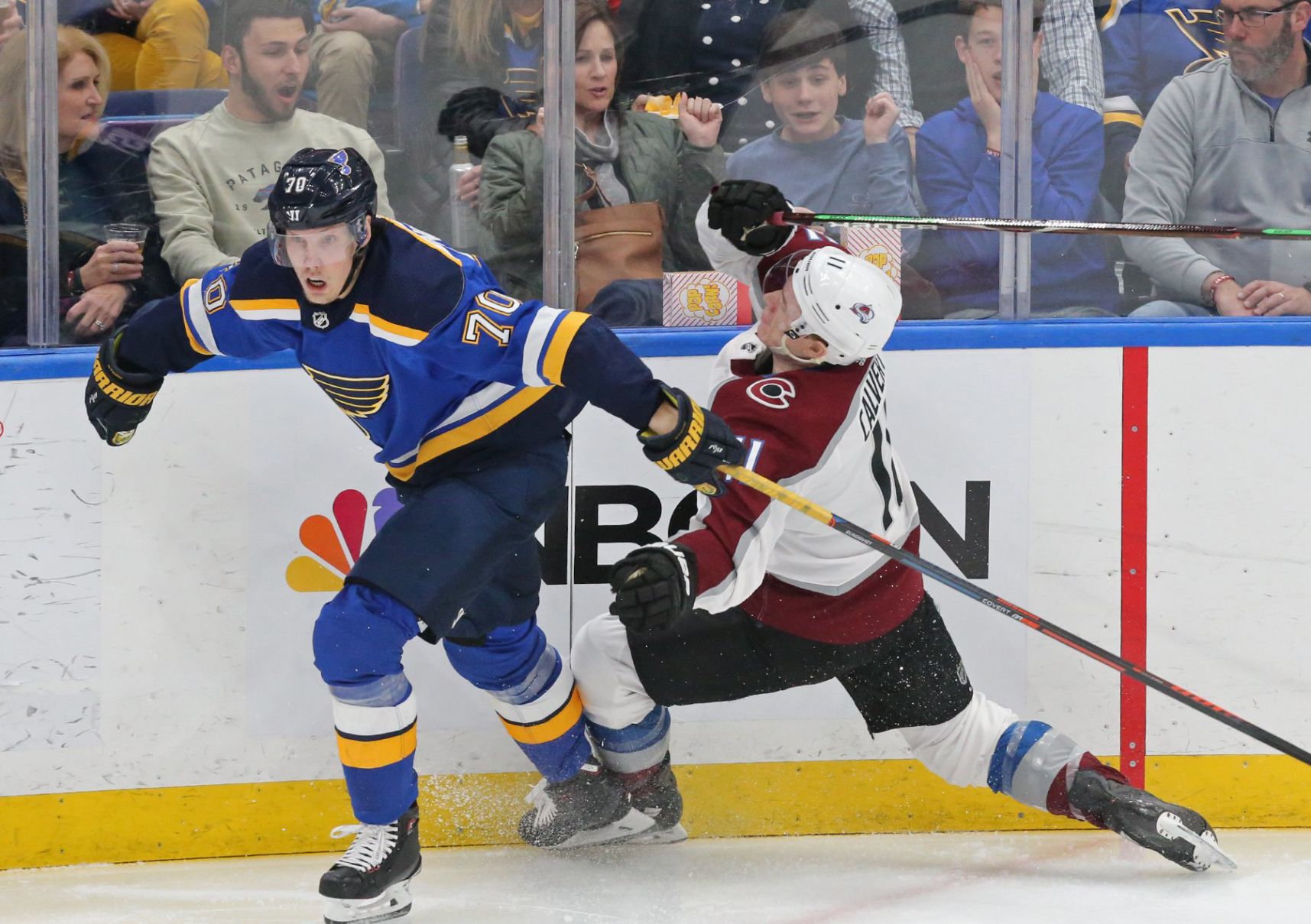 Blues and the avalanche fight at Enterprise Center